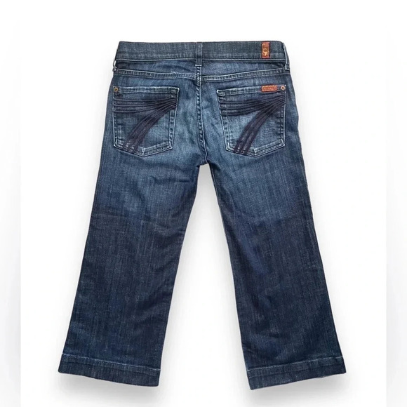7 For All Mankind Dojo Crop Dark Wash Flare Jeans - Picture 4 of 4